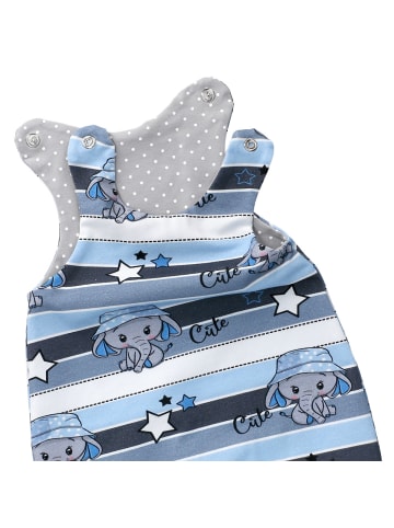 Land-Juwelen Strampler Handmade Elefant in blau