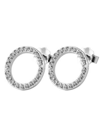 Adeliás Damen Ohrringe – Ohrstecker aus 925 Silber mit Zirkonia in silber