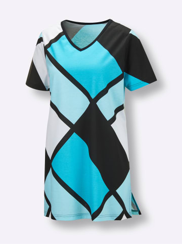 WITT WEIDEN Capri-Anzug in schwarz-türkis-bedruckt