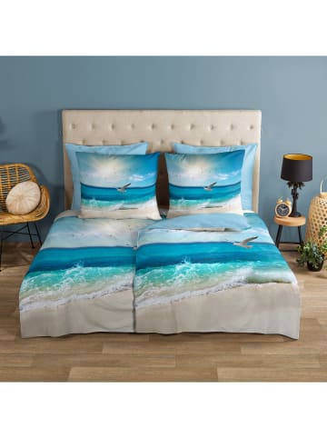 Good Morning Renforcé Wendebettwäsche in blau