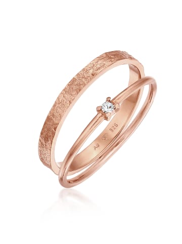 Elli Ring 925 Sterling Silber Ring Set in Rosegold