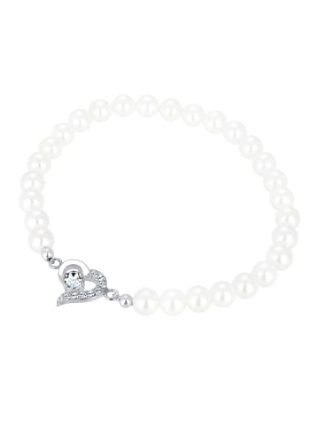 Elli Armband 925 Sterling Silber Herz in Weiß