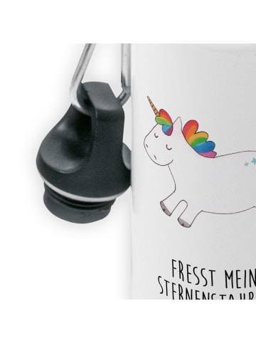 Mr. & Mrs. Panda Kinderflasche Einhorn Happy mit Spruch in Weiß