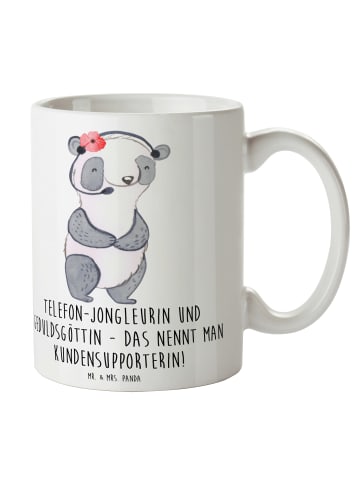 Mr. & Mrs. Panda Mug Meisterin Kundensupport mit Spruch in Weiß
