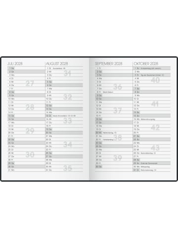 BRUNNEN Taschenkalender 731 10x14cm 1 Woche/2 Seiten Kunststoff schwarz 2027