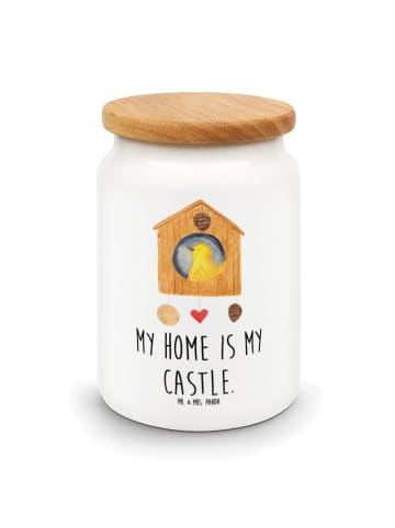 Mr. & Mrs. Panda Frischhaltedose Vogel Haus mit Spruch in Weiß