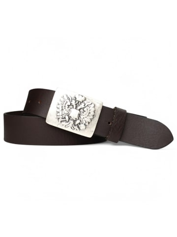 FRONHOFER Trachtengürtel Doppelschnalle in Dunkelbraun