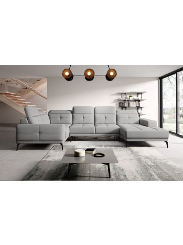 MF Design Nevido Recamiere Links in Mausgrau -  (L) 201 x (B) 350 x (H) 77 cm