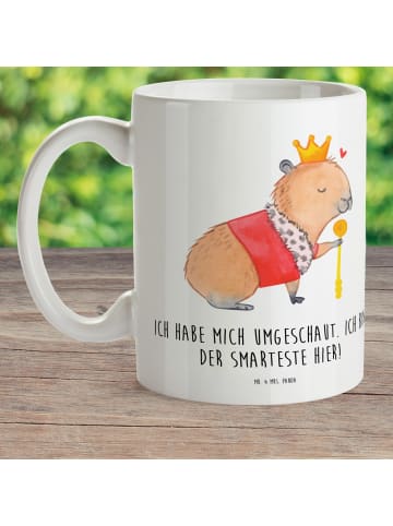 Mr. & Mrs. Panda Kaffeetasse Capybara König mit Spruch in Weiß