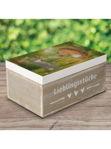 Mr. & Mrs. Panda Holzkiste Hase Igel Design ohne Spruch in Weiß