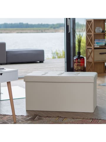 relaxdays Sitzbank Stauraum in Orange - (B)76 x (H)38 x (T)38 cm