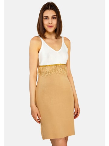 TOOCHE Kleid "Federkleid" in beige
