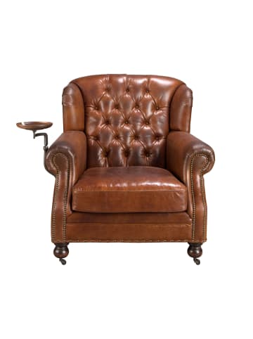 Angel Cerdá Chester-Sessel 5156 in Cognacbraun / Mahagoni – (B)93 x (H)99 x (T)90 cm