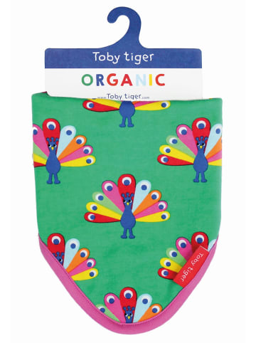 Toby Tiger Dreieckstuch mit Pfauen Print in grün