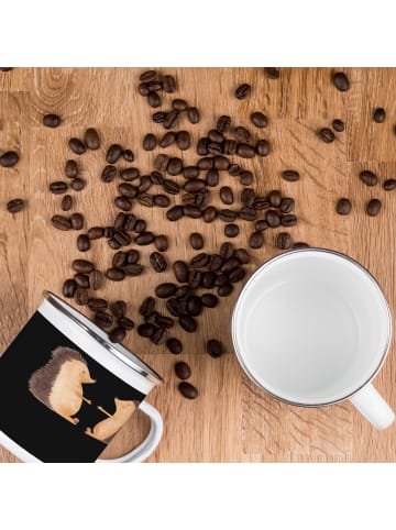 Mr. & Mrs. Panda Emailletasse 15. Hochzeitstag Gläserne Hochzeit... in Schwarz