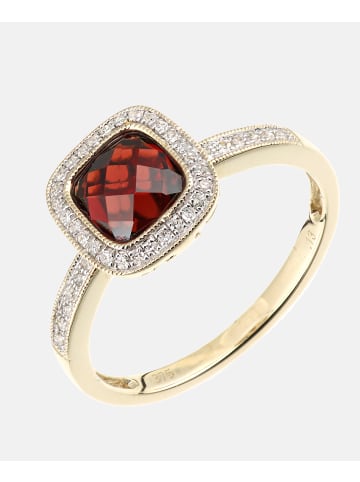 Diamant L'éternel Ring aus 375 Gelbgold mit Diamant mit Granat