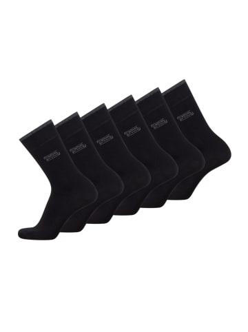 Camel Active 6 Paar Basic Socken aus biologischer Baumwolle – Schwarz, Grau und Blau in Schwarz