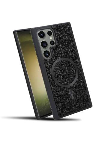 cadorabo Hülle für Samsung Galaxy S23 ULTRA Glitzer Schutzhülle in Schwarz
