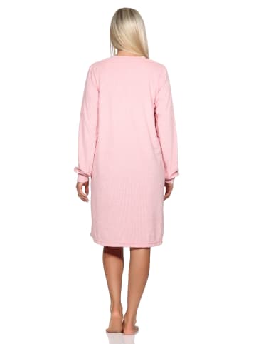 NORMANN Frottee Nachthemd langarm Bündchen - 82095 in rosa