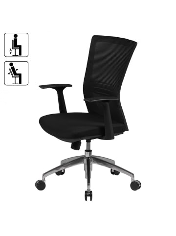 FineBuy Bürostuhl in Schwarz / Stoff / 70x63x107