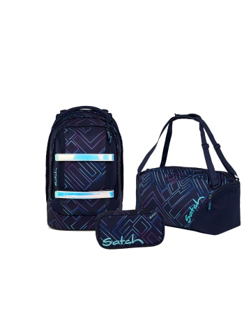 Satch Schulrucksack-Set PACK Purple Laser 3teilig in Lila