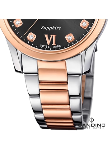 Candino Analog-Armbanduhr Candino Elegance roségold, silber mittel (ca. 33mm)