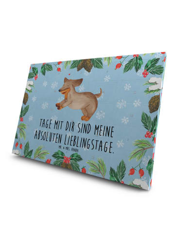 Mr. & Mrs. Panda Tee Adventskalender Hund Dackel mit Spruch in Eisblau