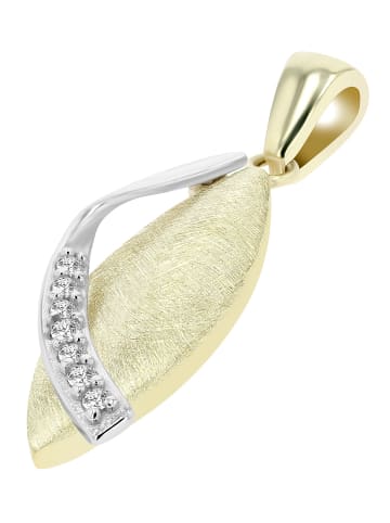 Adeliás Damen Anhänger aus 333 Gold mit Zirkonia in gold