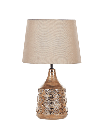 Beliani Tischleuchten WARI in Braun/Beige - (W) 29 x (H) 47 x (L) 29 cm