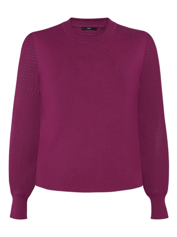Zero Feinstrickpullover mit Puffärmeln in Magenta Purple