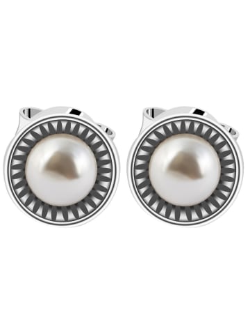 Adeliás Damen Ohrringe – Ohrstecker aus 925 Silber mit Perle in silber