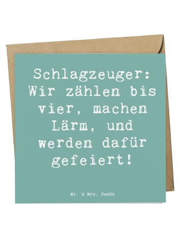 Mr. & Mrs. Panda Deluxe Karte Spruch Schlagzeuger Stolz mit Spruch in Meeresbrise