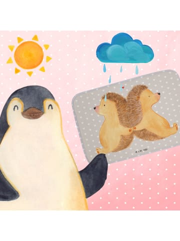 Mr. & Mrs. Panda Badvorleger Igel händchenhaltend ohne Spruch in Grau Pastell