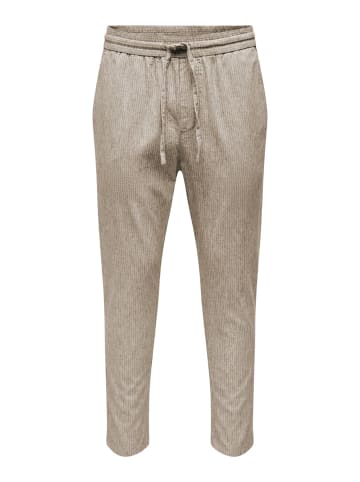 Only&Sons Tapered Cropped Chino Hose ONSLINUS in Braun