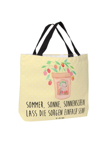 Mr. & Mrs. Panda Shopper Sommerfreude mit Spruch in Gelb Pastell