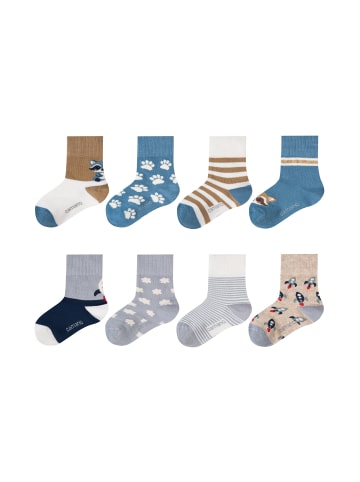 camano Babysocken ca-soft 8er Pack quarry+blue shadow