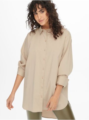 JACQUELINE de YONG Design Shirt Freizeit Hemd Bluse in Beige-2