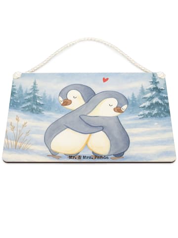 Mr. & Mrs. Panda holzbild Pinguine Kuscheln Design ohne Spruch in Weiß