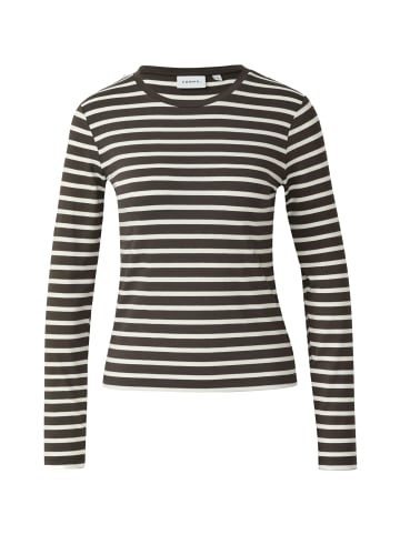 comma Langarmshirt in schlamm weiß - 0002