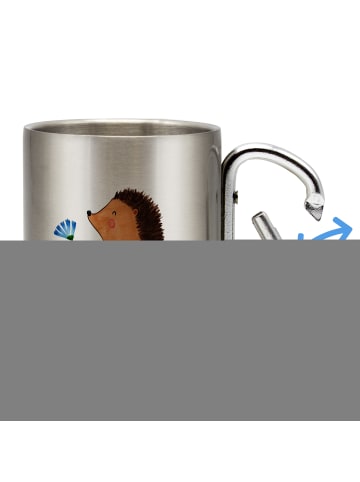 Mr. & Mrs. Panda Thermobecher Igel Blumen ohne Spruch in Silber