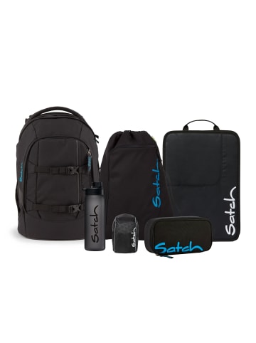 Satch Schulrucksack-Set PACK Black Bounce 6-teilig in Schwarz