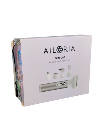 Ailoria EVAPORE SET Rasierer mit verschiedenen Aufsätzen USB in silber