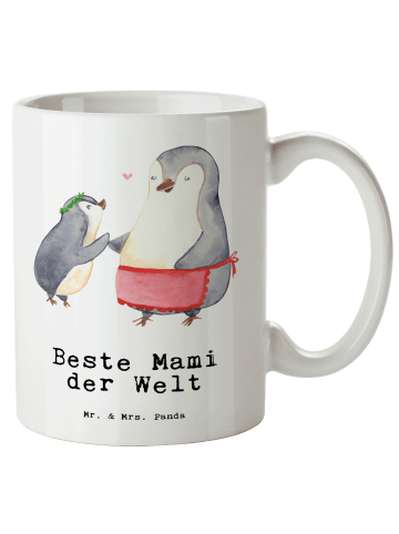 Mr. & Mrs. Panda XL Tasse Pinguin Beste Mami der Welt mit Spruch in Weiß