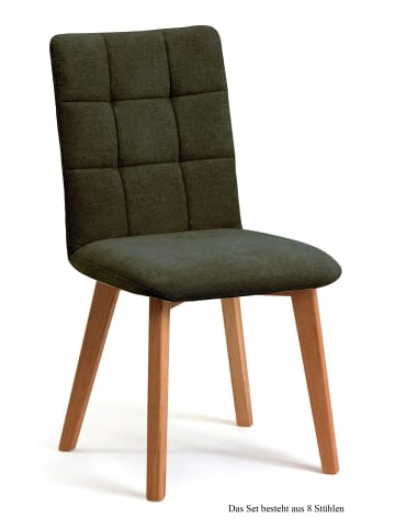 58 aufm Kessel ESSZIMMERSTUHL (8er-Set) Dareen 47x91x60 Eiche geölt/Khaki