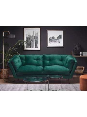 Beliani 3-Sitzer Sofa LENVIK in Grün/Schwarz - (W) 210 x (H) 75 x (L) 90 cm