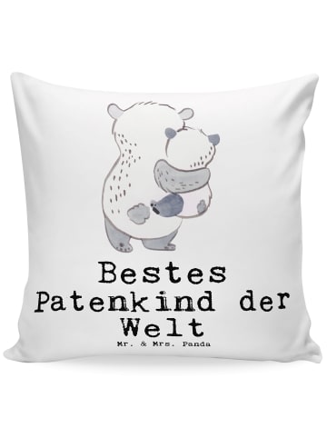Mr. & Mrs. Panda 40 x 40 Kissen Panda Bestes Patenkind der Welt ... in Weiß