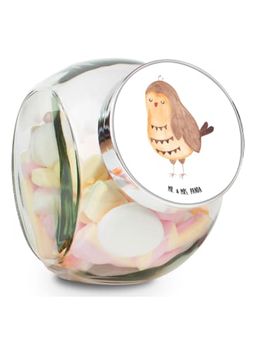 Mr. & Mrs. Panda Teedose Eule Zufrieden ohne Spruch in Weiß