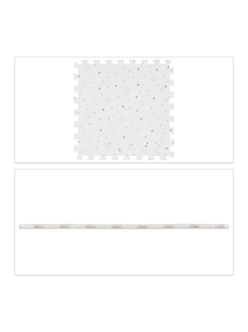 relaxdays 8x Puzzlematte "Sterne" in Weiß/ Grau