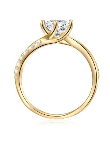 Trilani Ring aus Sterling Silber mit Zirkonia in gelbgold
