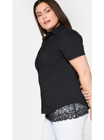 sheego Hemdbluse in schwarz